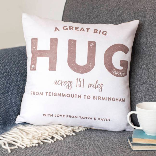 A personalised Hug Pillow from Notonthehighstreet.com A brilliant site for heartfelt gifts for loved ones.